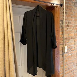 Seven by Melissa McCarthy Black Chiffon Kimono